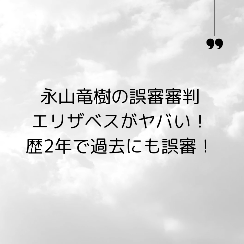 永山竜樹の誤審審判エリザベスがヤバい！歴2年で過去にも誤審！